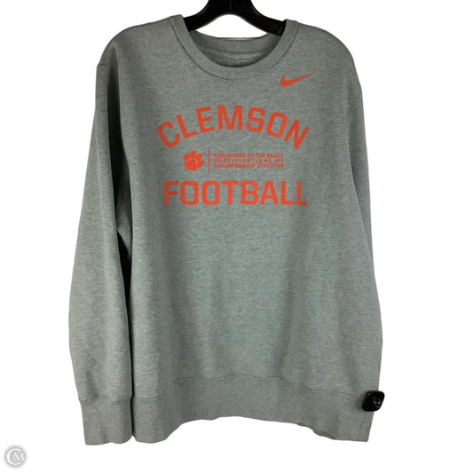 Sweatshirt Crewneck By Nike In Grey & Orange, Size: Xxl