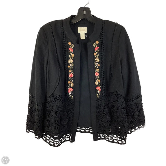 Blazer By Chicos In Black & Pink, Size: S