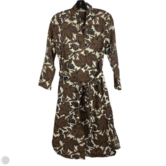 Dress Party Midi By Zara In Brown & Tan, Size: S