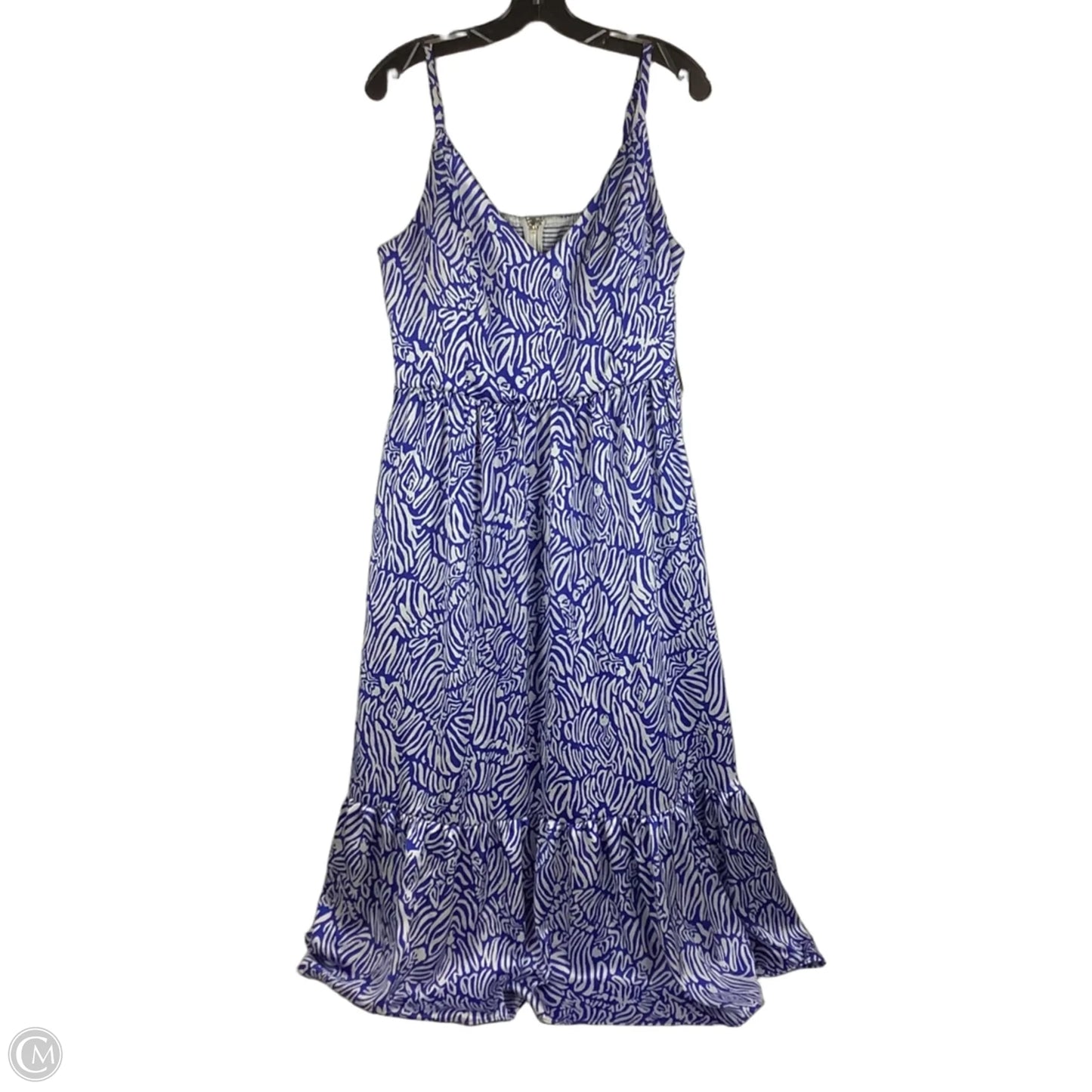 Dress Designer By Lilly Pulitzer In Blue & White, Size: 14