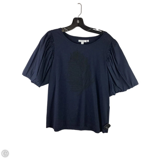 Top Short Sleeve By Chicos In Navy, Size: M