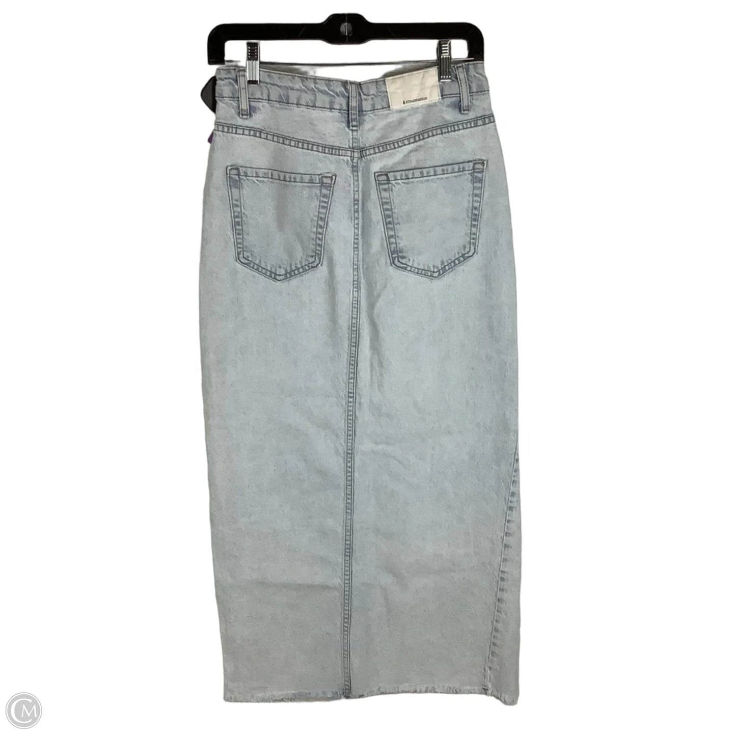 Skirt Maxi By Stradivarius In Blue Denim, Size: 4