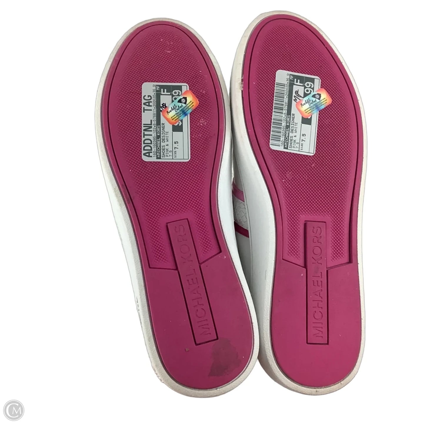 Shoes Designer By Michael Kors In Pink & White, Size: 7.5