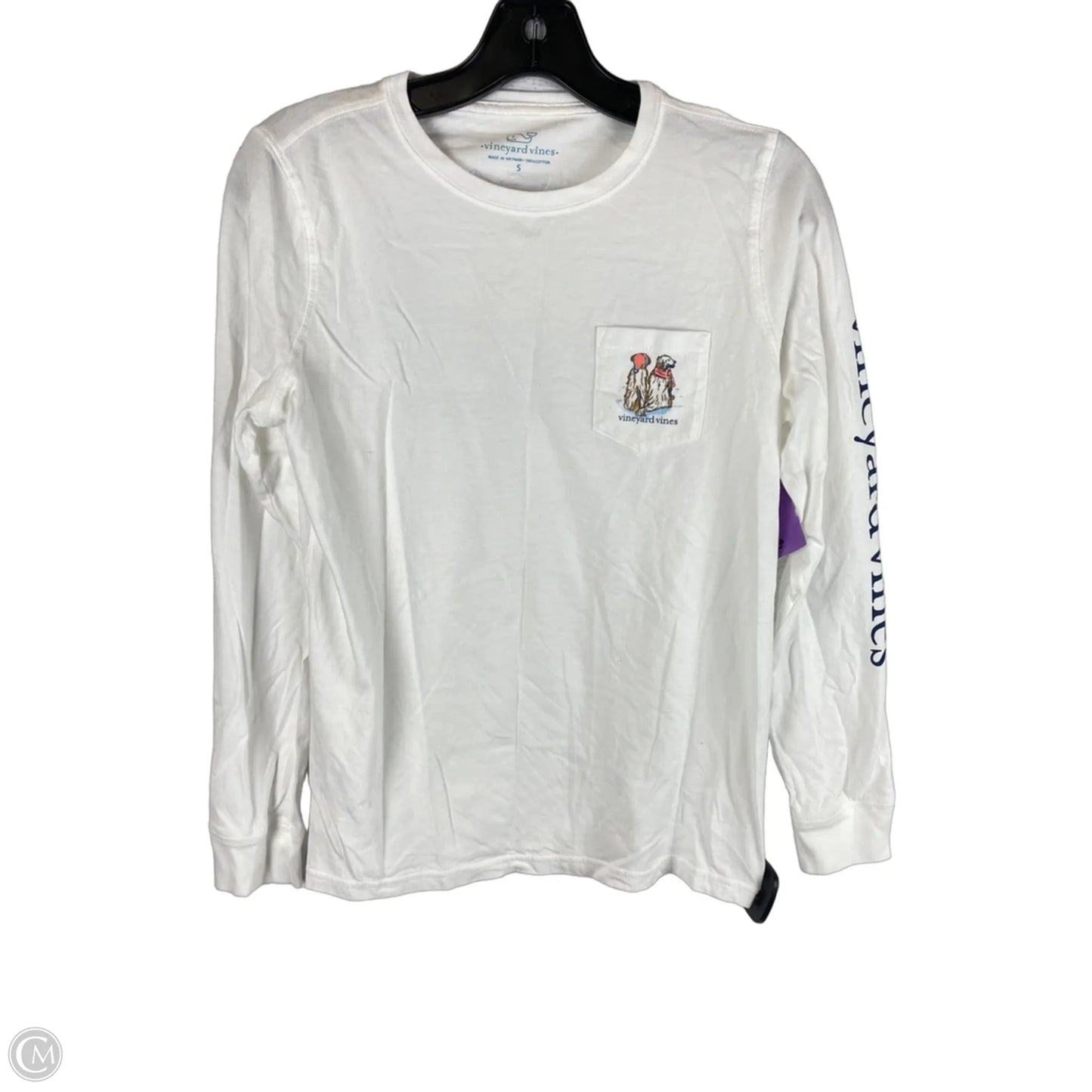 Top Long Sleeve By Vineyard Vines In White, Size: S
