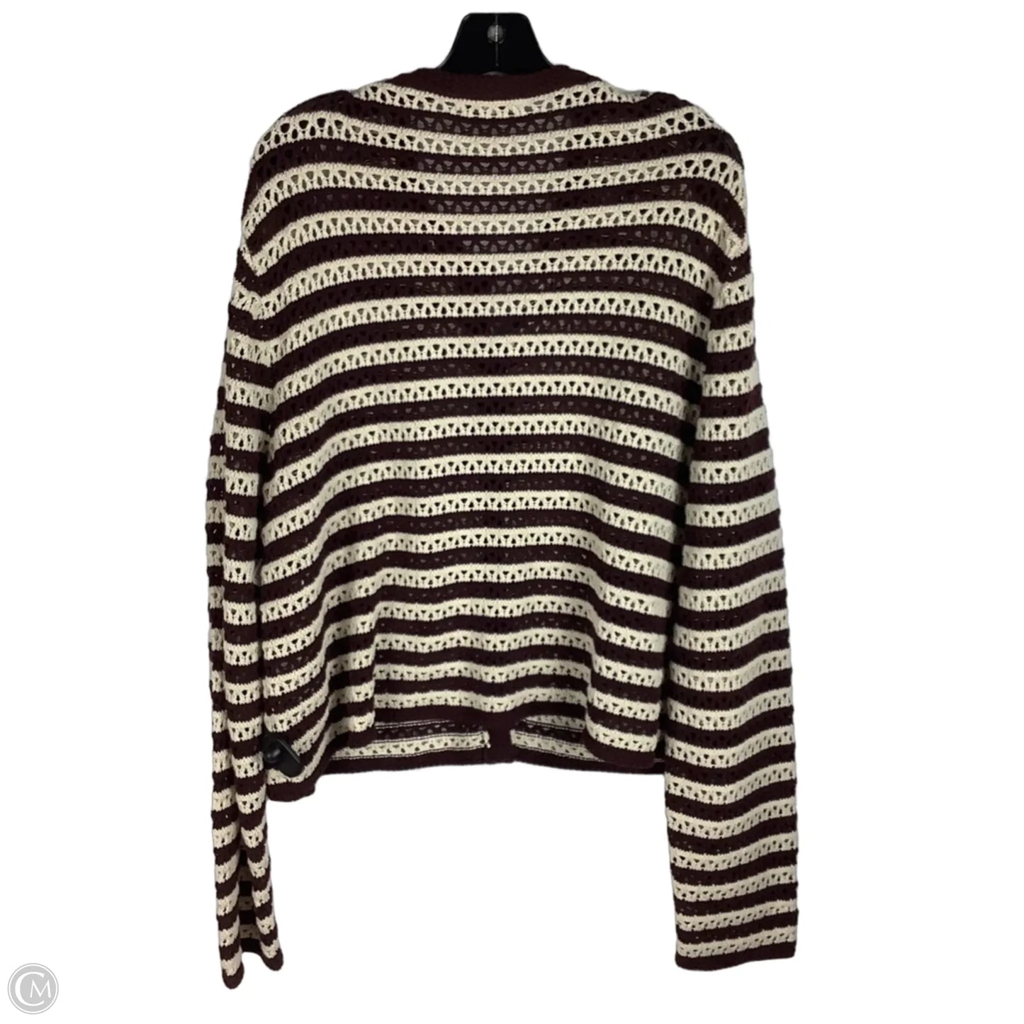 Sweater Cardigan By Madewell In Brown & Cream, Size: Xl