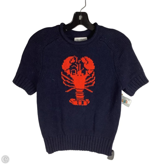 Top Short Sleeve By Free Assembly In Navy, Size: Xs