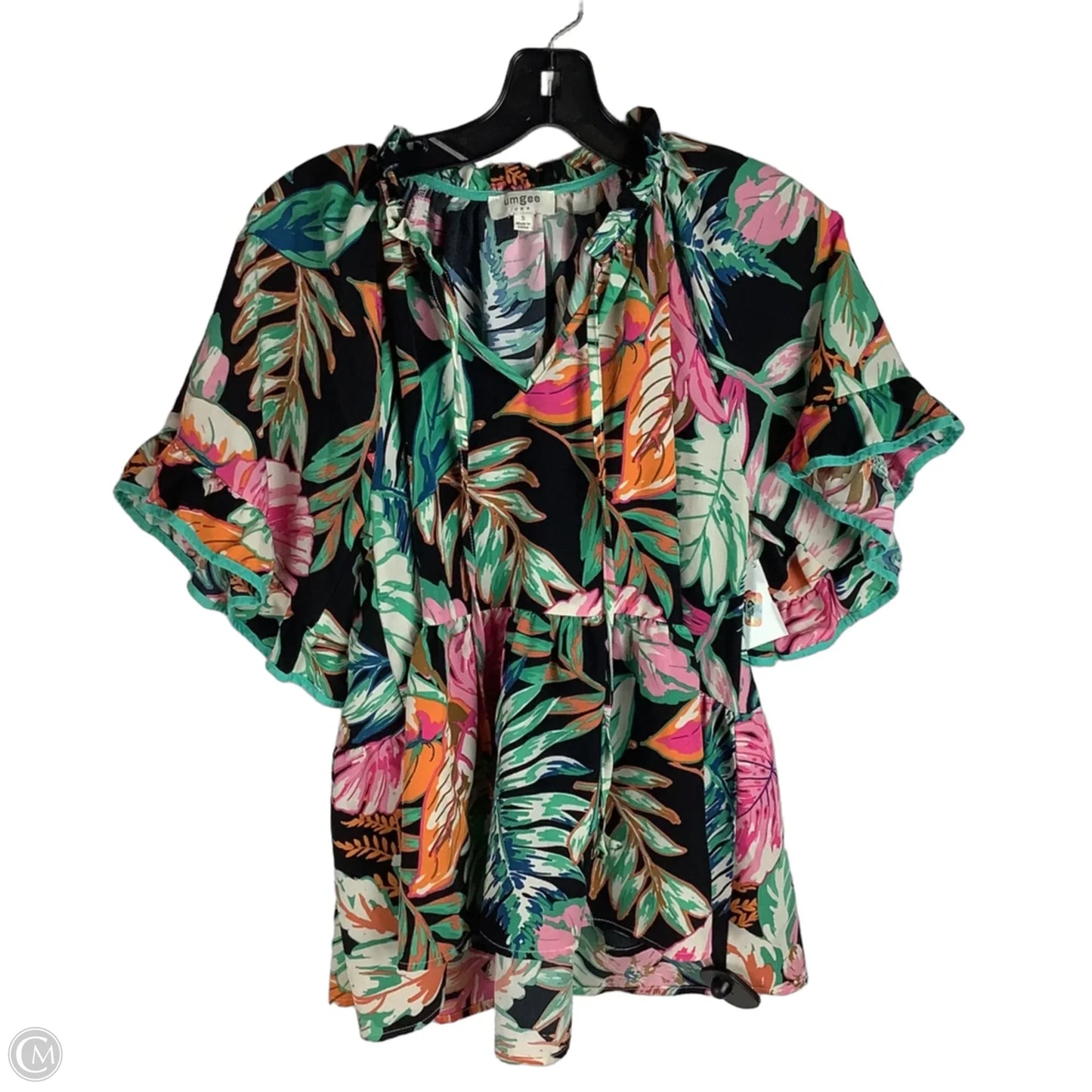 Top Short Sleeve By Umgee In Floral Print, Size: S