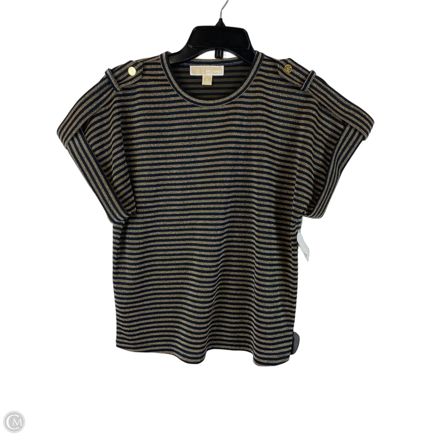 Top Short Sleeve By Michael By Michael Kors In Striped Pattern, Size: S