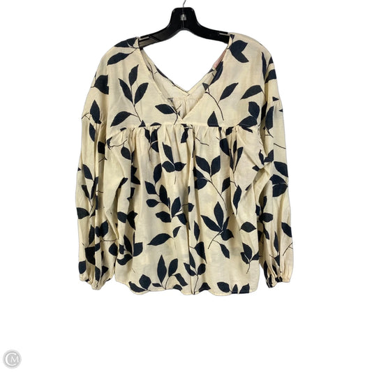 Top Long Sleeve By Ces Femme In Black & Cream, Size: S
