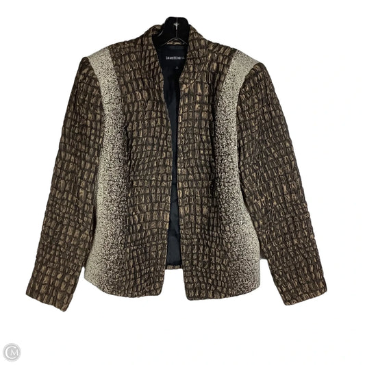 Blazer Designer By Lafayette 148 In Brown, Size: 12