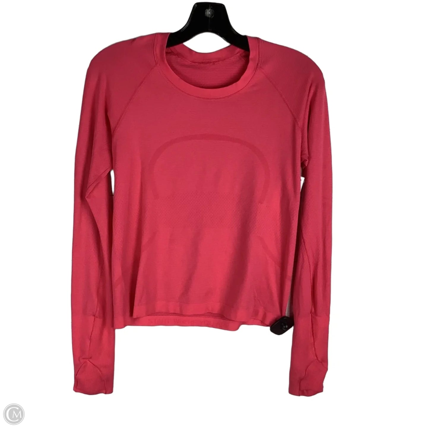 Athletic Top Long Sleeve Collar By Lululemon In Pink, Size: 8