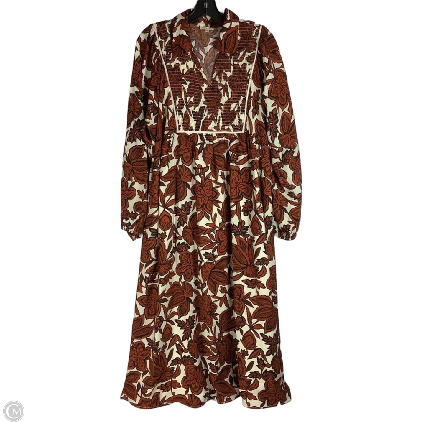 Dress Casual Maxi By Jodifl In Brown & Cream, Size: L