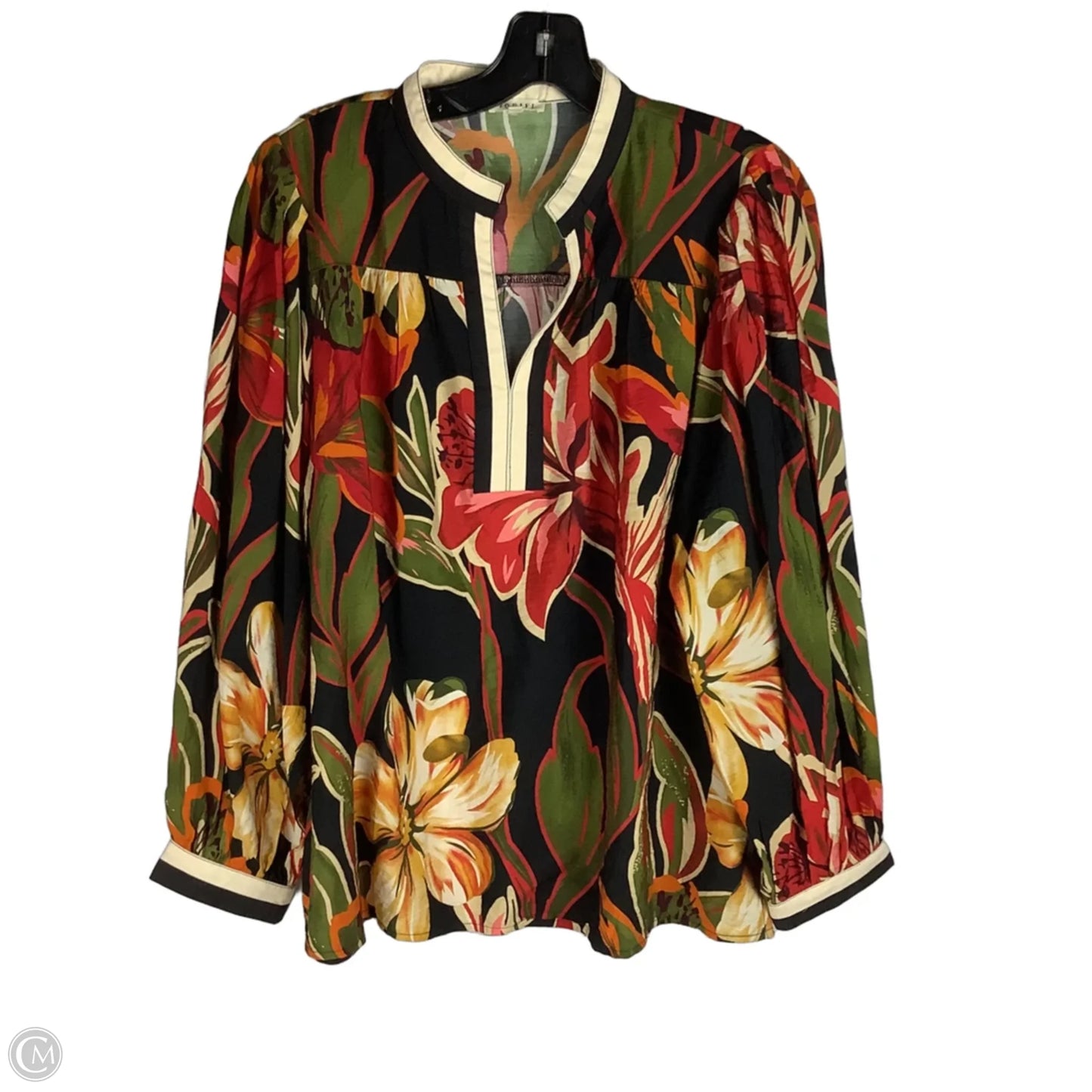 Top Long Sleeve By Jodifl In Floral Print, Size: L