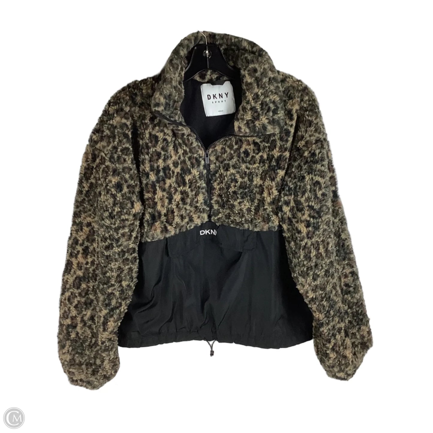 Jacket Faux Fur & Sherpa By Dkny In Animal Print, Size: M