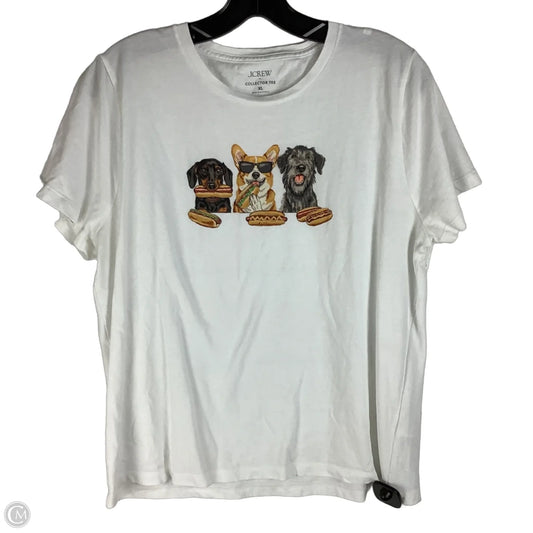 Top Short Sleeve By J. Crew In White, Size: Xl