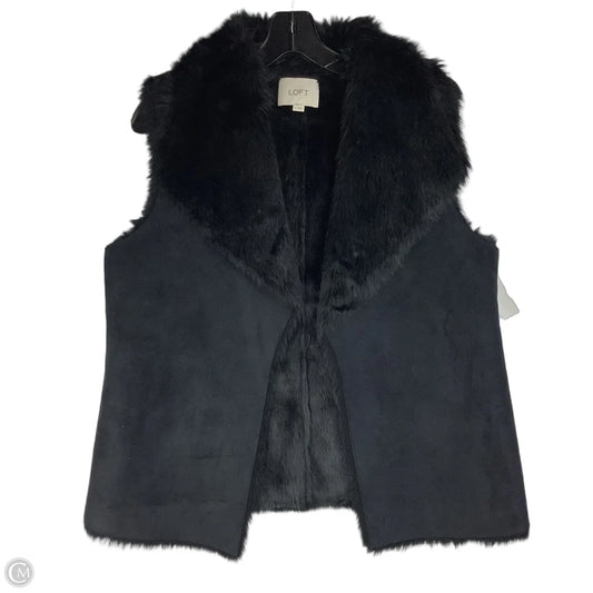 Vest Faux Fur & Sherpa By Loft In Black, Size: M