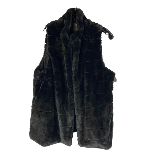 Vest Faux Fur & Sherpa By Chicos In Black, Size: M (2)
