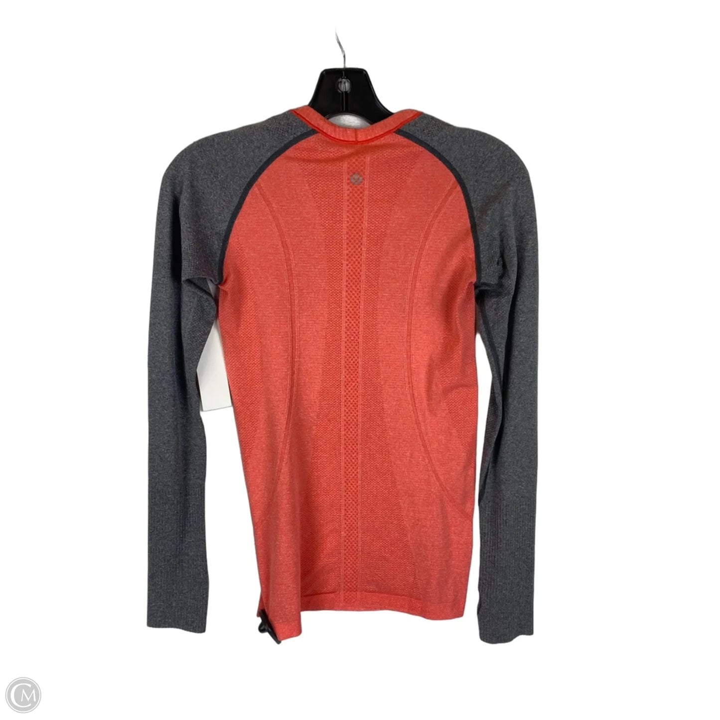 Athletic Top Long Sleeve Crewneck By Lululemon In Grey & Red, Size: 4