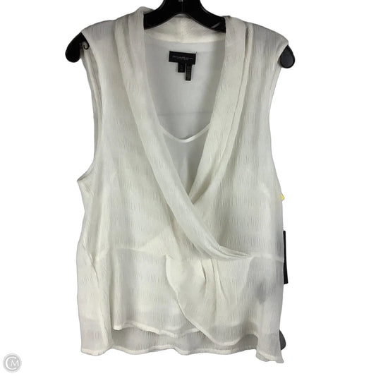 Top Sleeveless By Donna Karan In White, Size: Xl