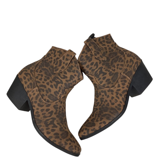 Boots Ankle Heels By True Craft In Animal Print, Size: 8