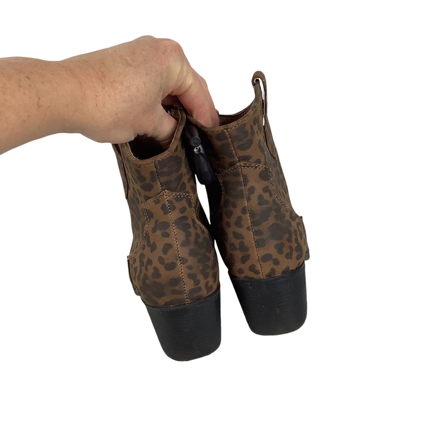 Boots Ankle Heels By True Craft In Animal Print, Size: 8