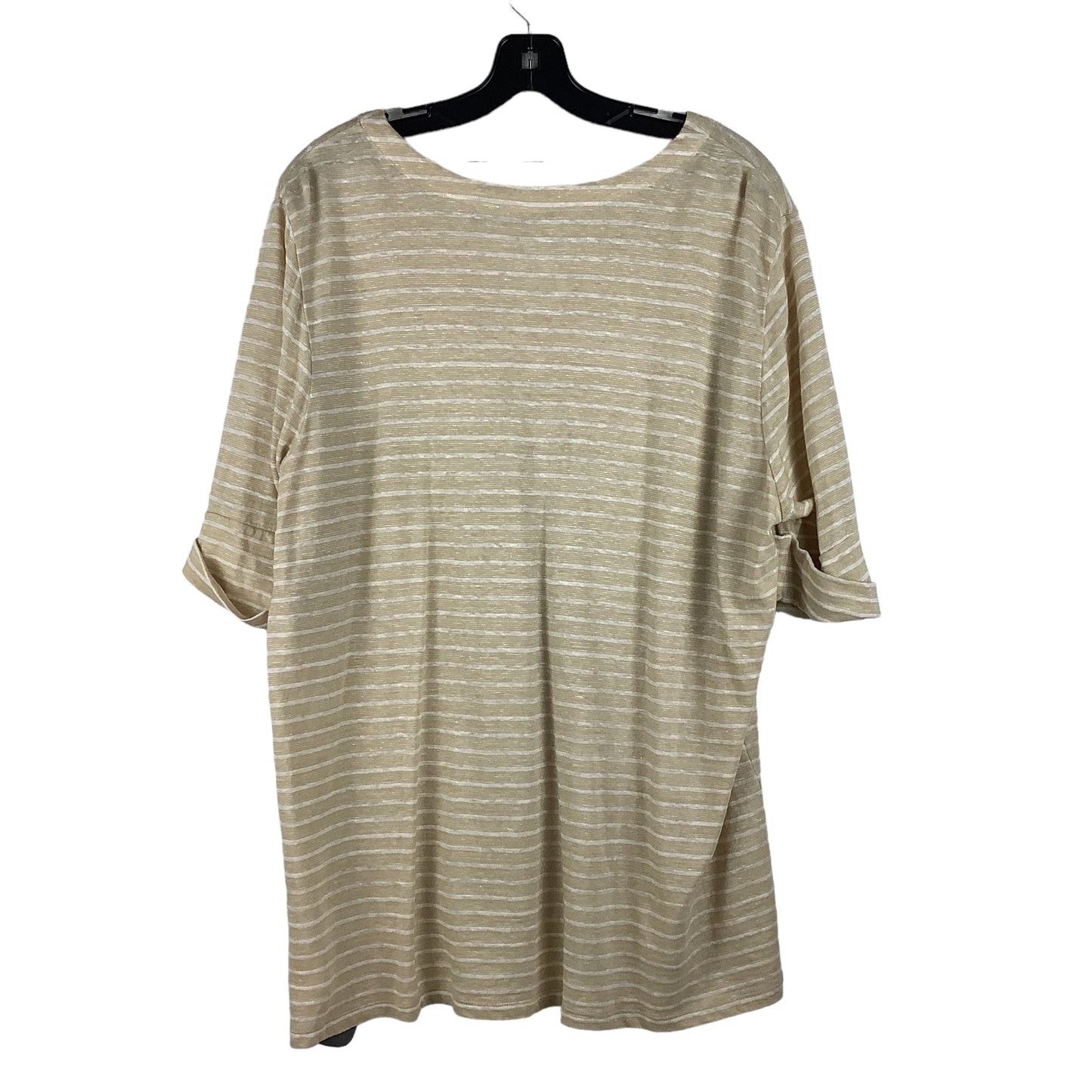 Tan Top Short Sleeve Lauren By Ralph Lauren, Size 2x