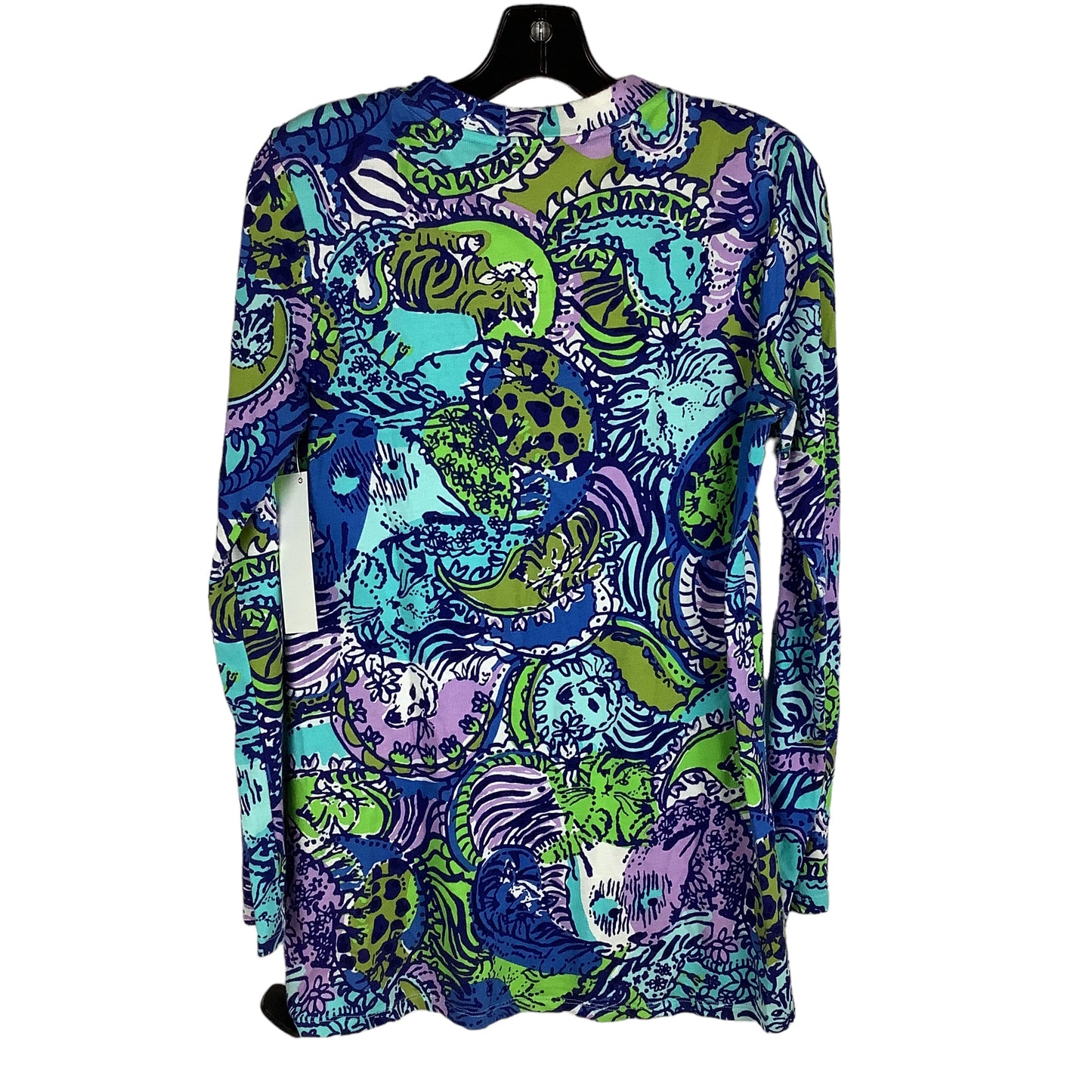 Blue & Green Top Long Sleeve Designer Lilly Pulitzer, Size S