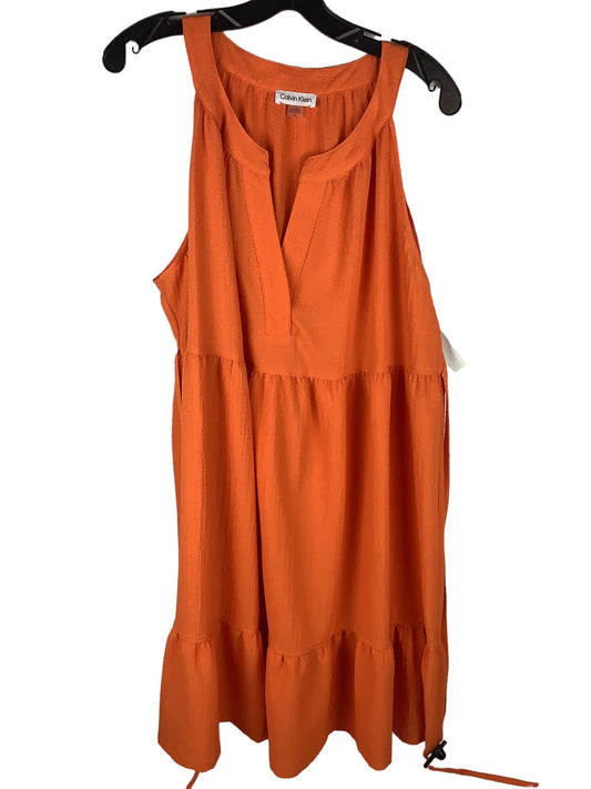 Dress Work By Calvin Klein In Orange, Size: Xl