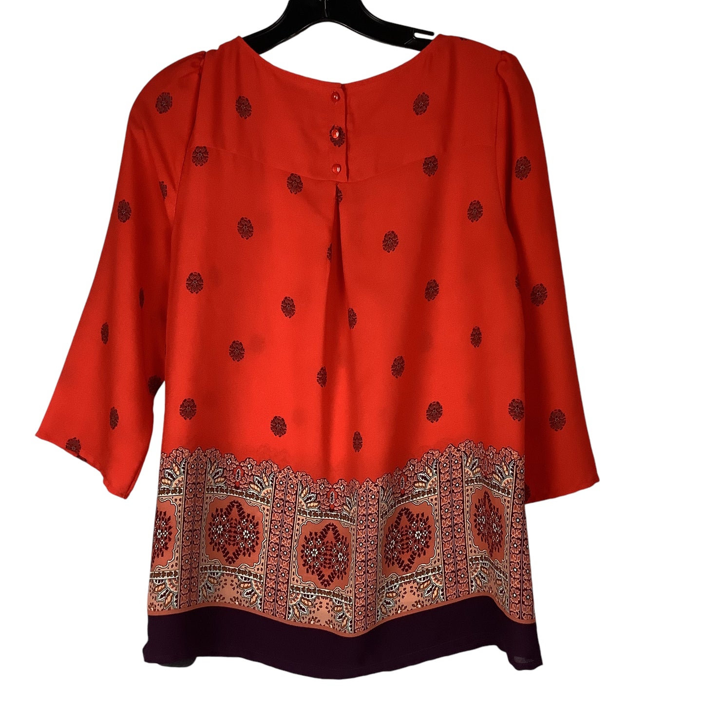 Top Long Sleeve By Maeve In Red, Size: 4