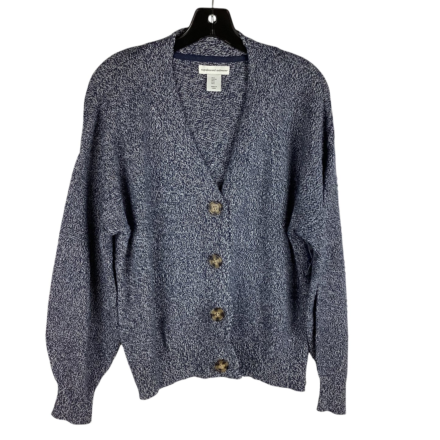 Sweater Cardigan By Cupcakes And Cashmere In Navy, Size: L