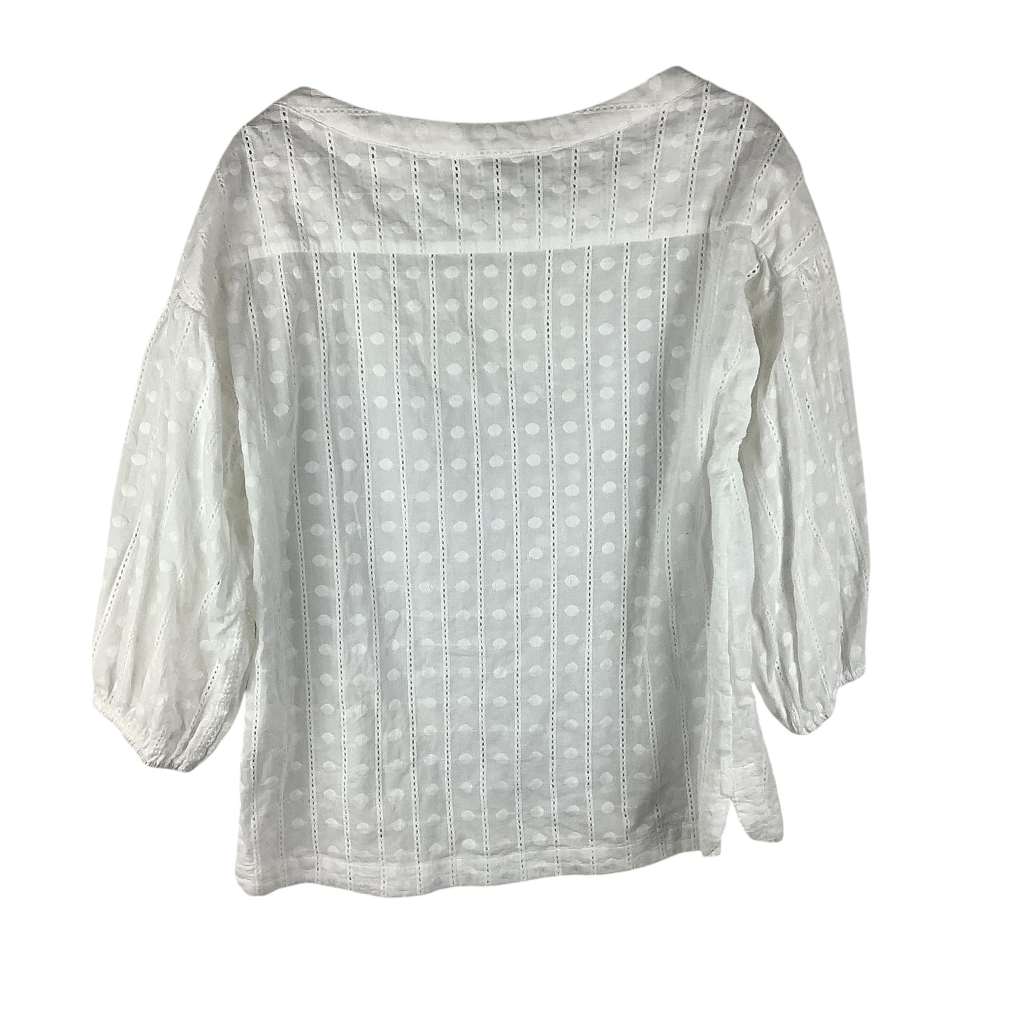 Top Long Sleeve Designer By Cmc In White, Size: L