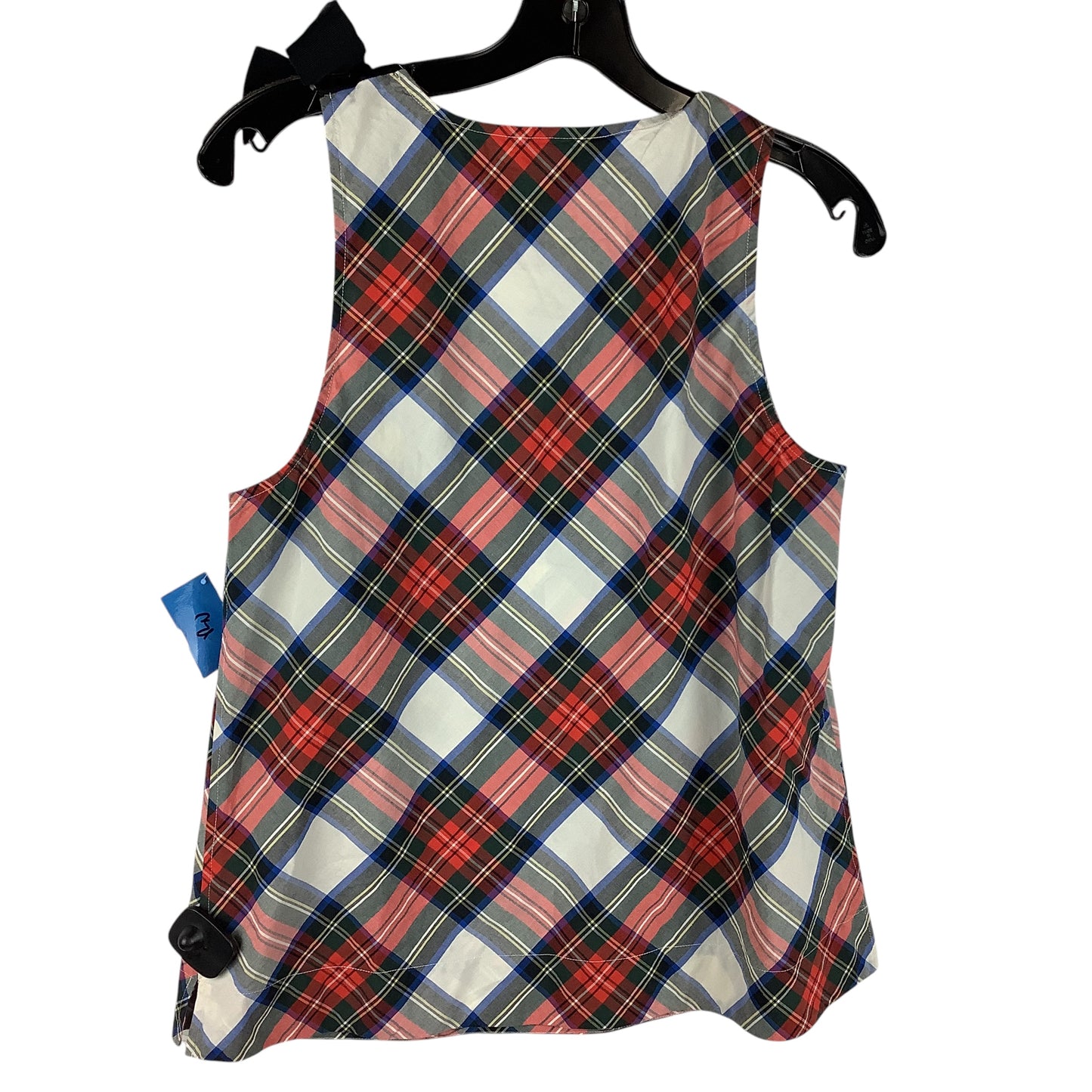 Top Sleeveless By J. Crew In Plaid Pattern, Size: 8