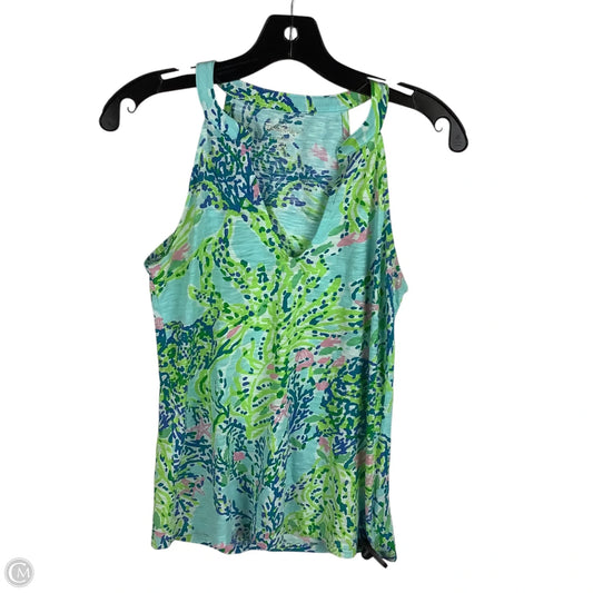 Top Sleeveless Designer By Lilly Pulitzer In Blue & Green, Size: Xs