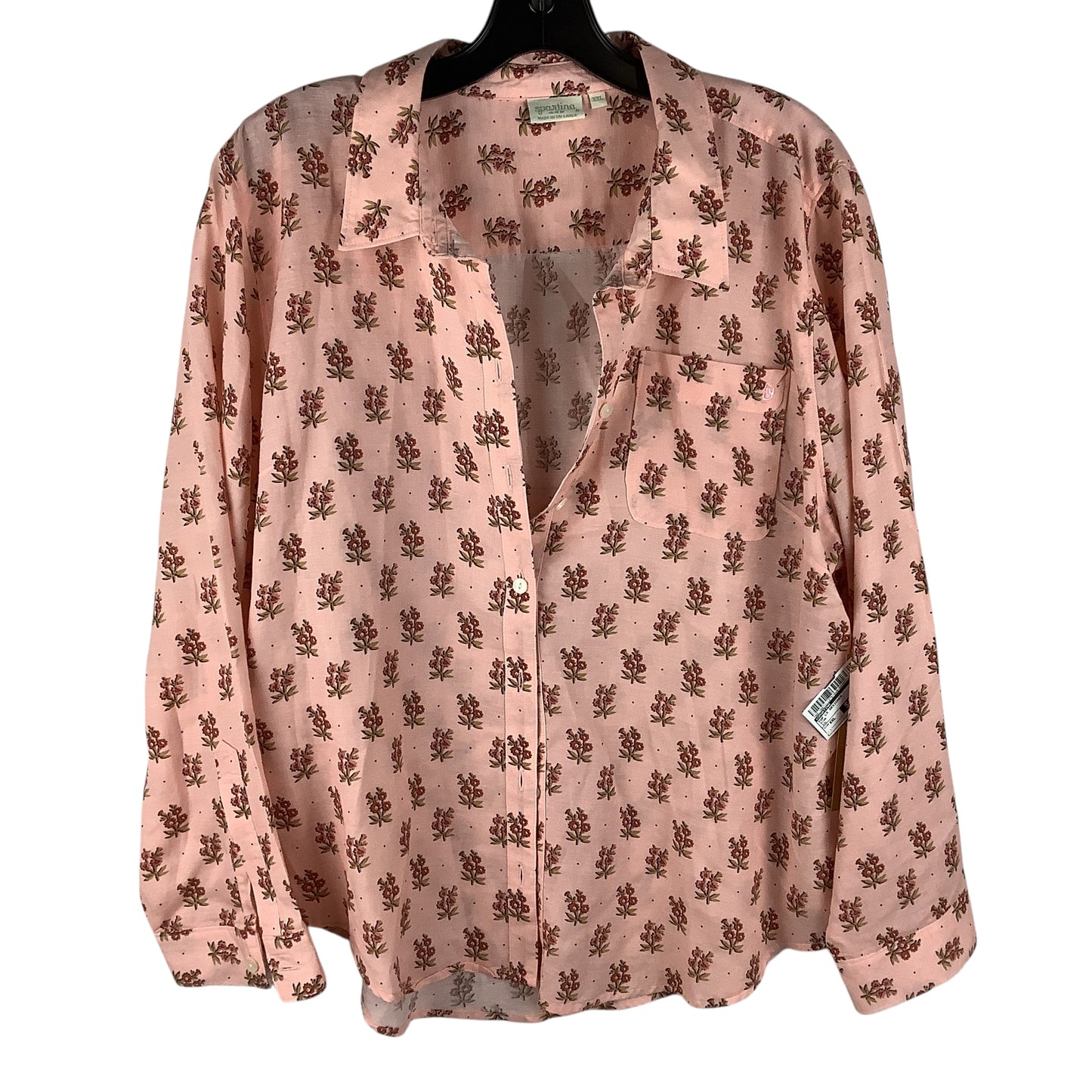 Top Long Sleeve Designer By Spartina In Pink, Size: Xxl