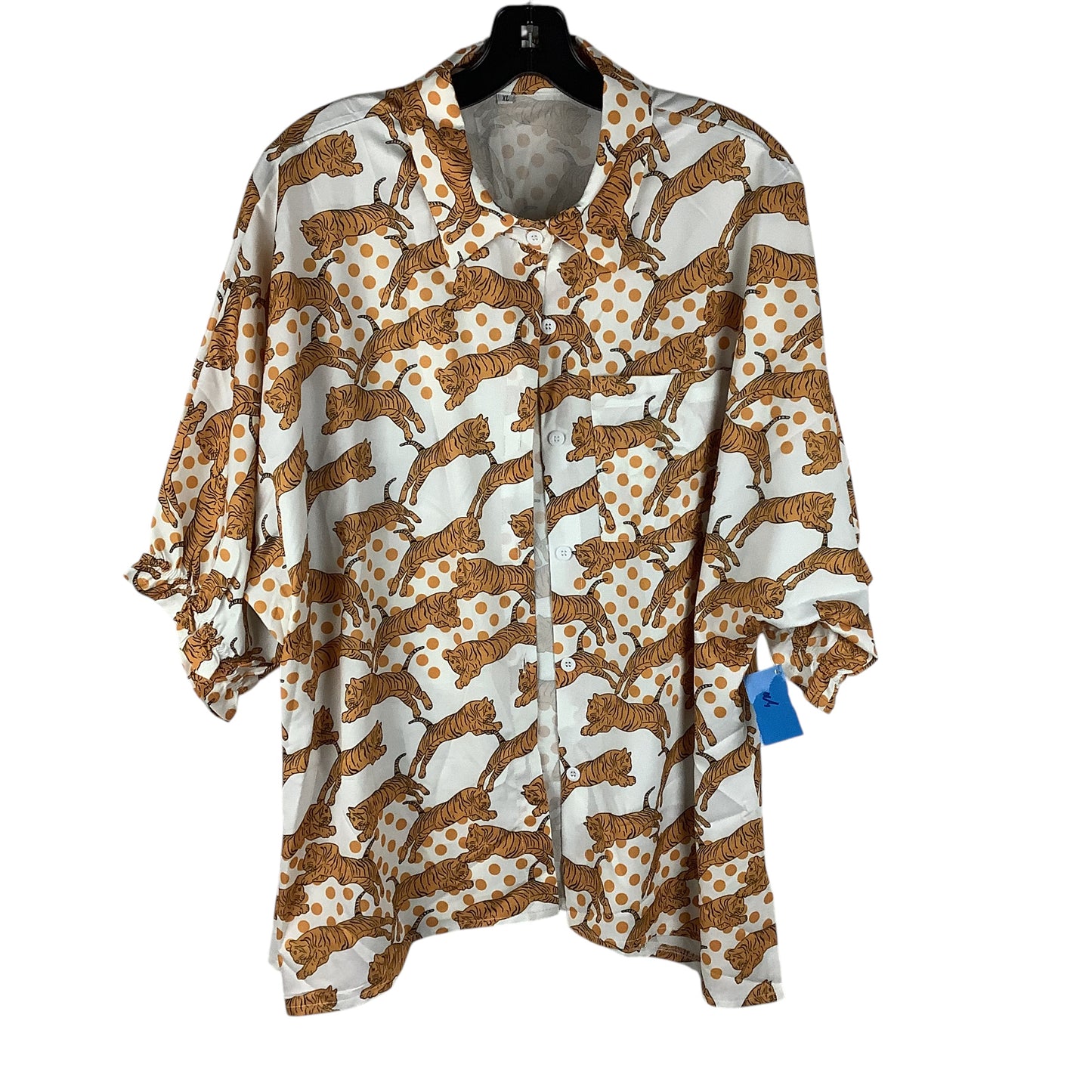 Top Short Sleeve By Clothes Mentor In Animal Print, Size: Xl