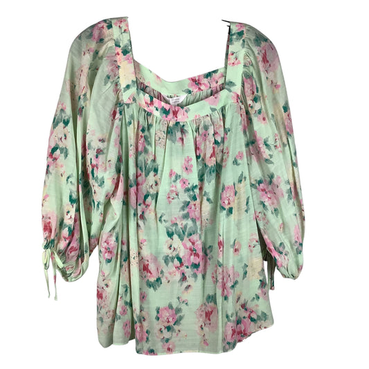 Top Long Sleeve By Lc Lauren Conrad In Green, Size: Xxl