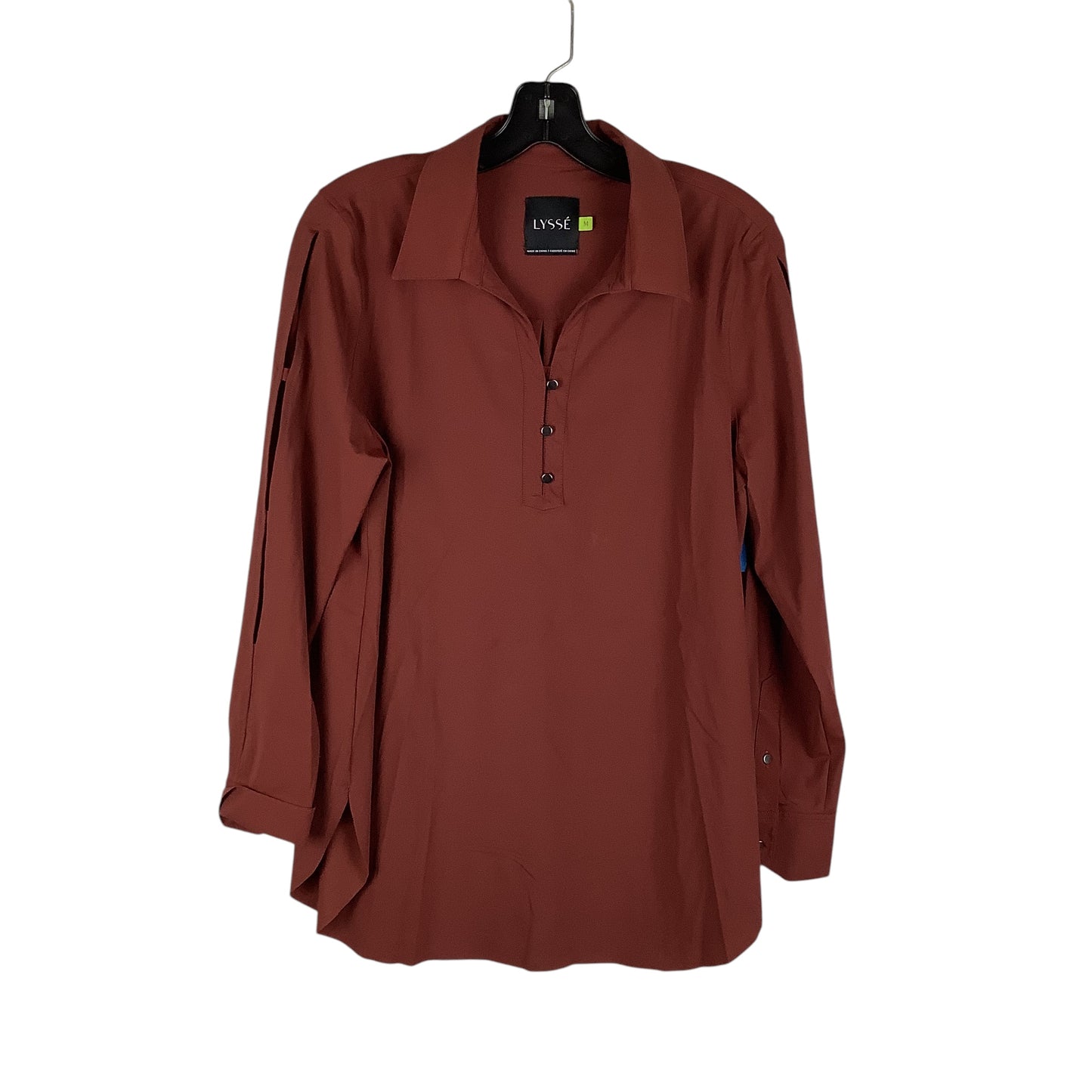 Top Long Sleeve By Lysse In Brown, Size: M