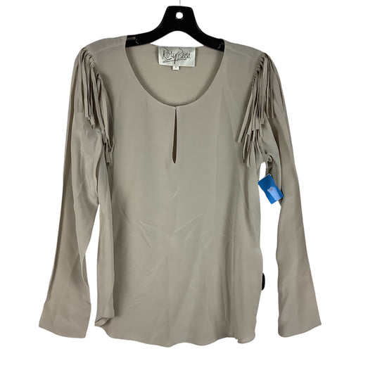 Top Long Sleeve By Cmc In Tan, Size: M