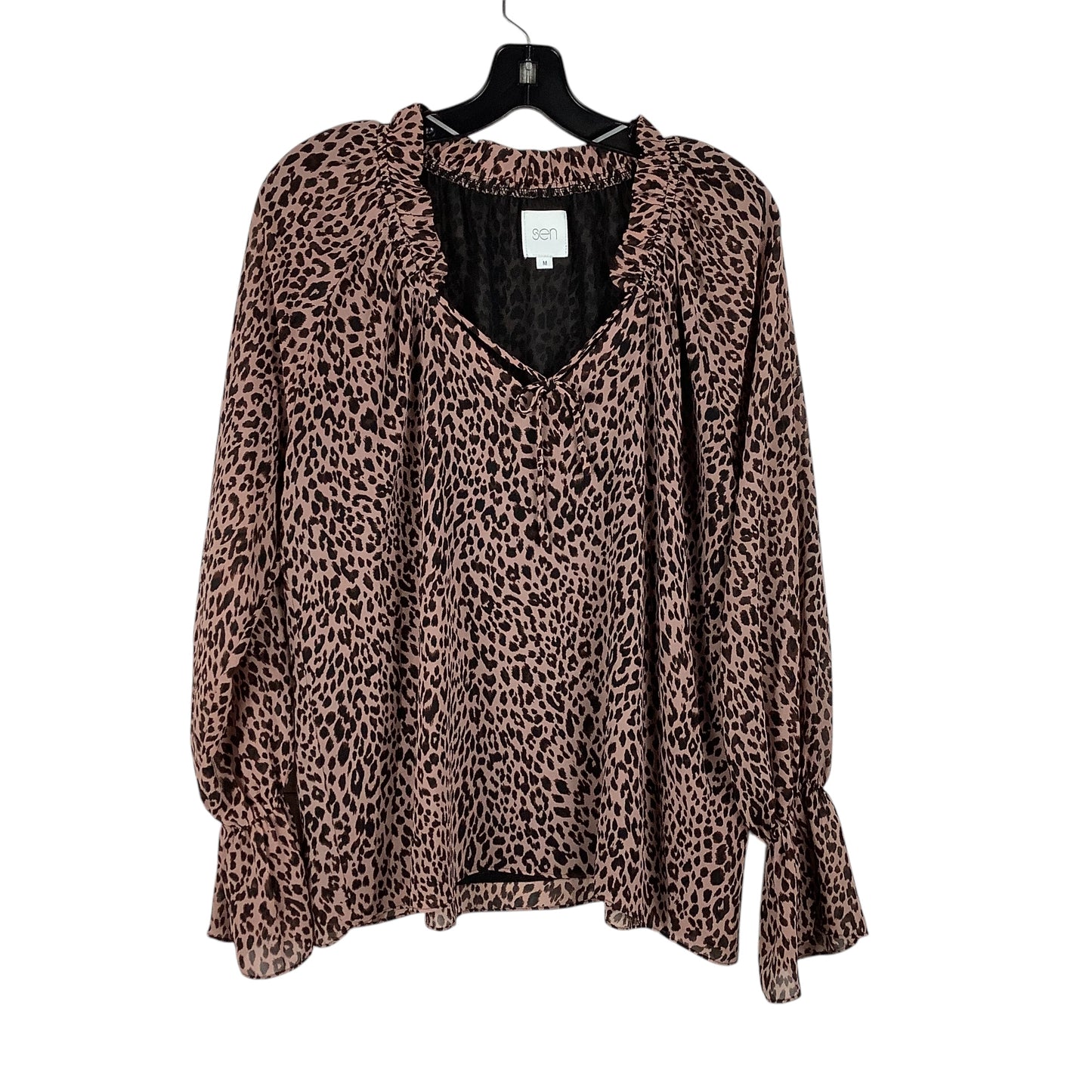 Top Long Sleeve By Cmc In Animal Print, Size: M