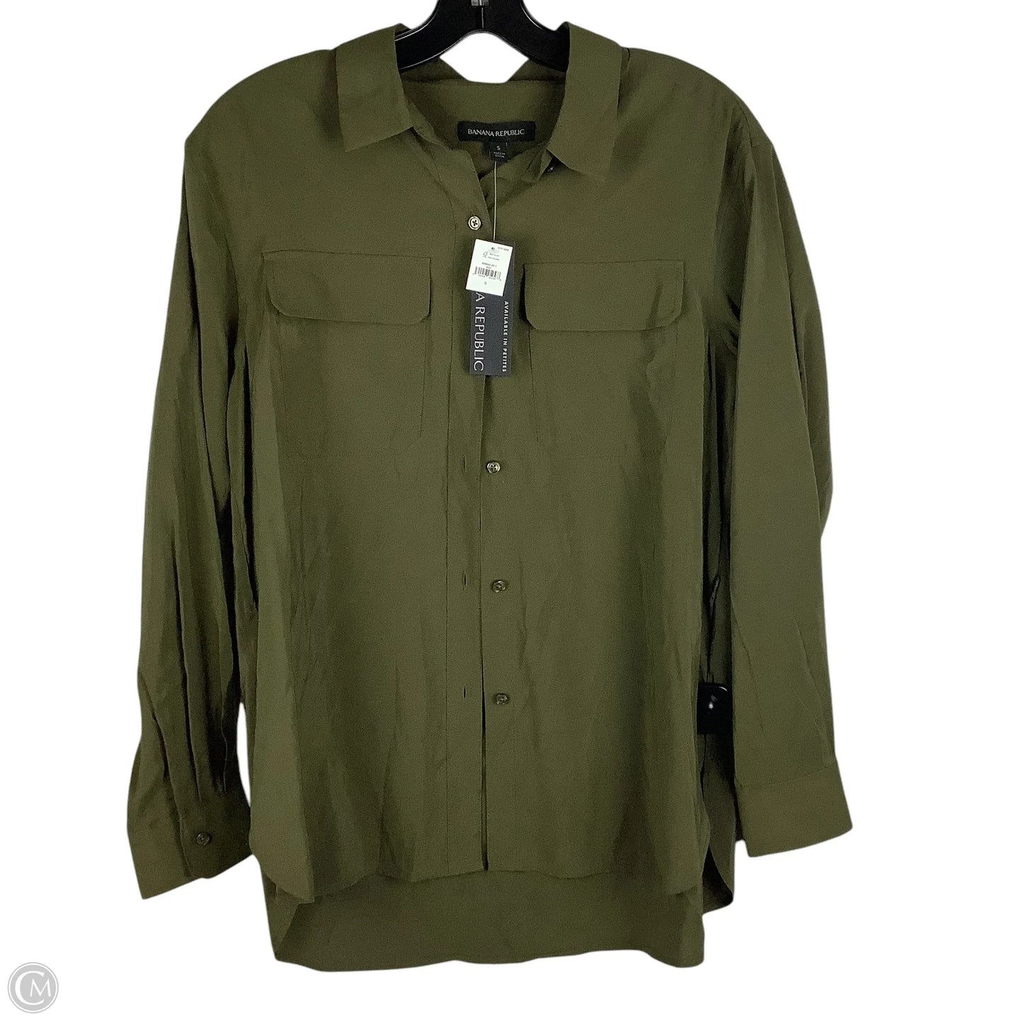 Top Long Sleeve By Banana Republic In Green, Size: S