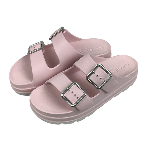 Sandals Heels Platform By J Slides In Pink, Size: 7