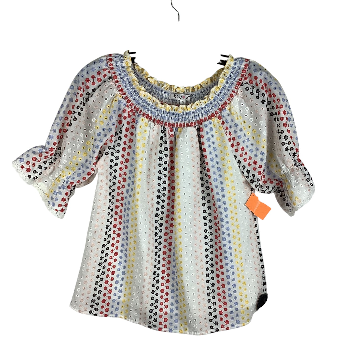 Top Short Sleeve By Joy Joy In Multi-colored, Size: Xs