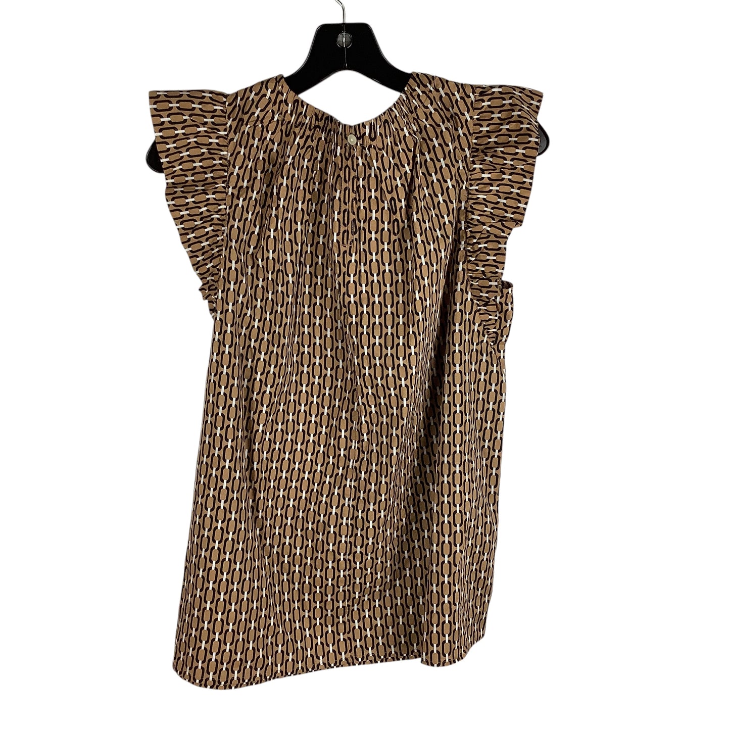 Top Short Sleeve By Loft In Tan, Size: M