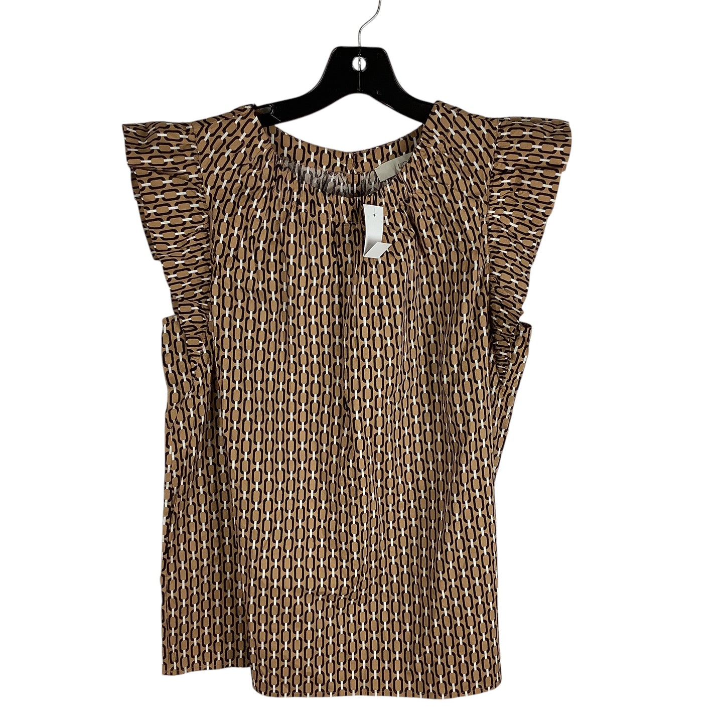 Top Short Sleeve By Loft In Tan, Size: M