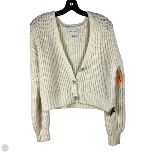 Sweater Cardigan By Pink Rose In Cream, Size: S