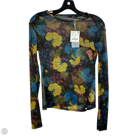 Top Long Sleeve By Zara In Floral Print, Size: S