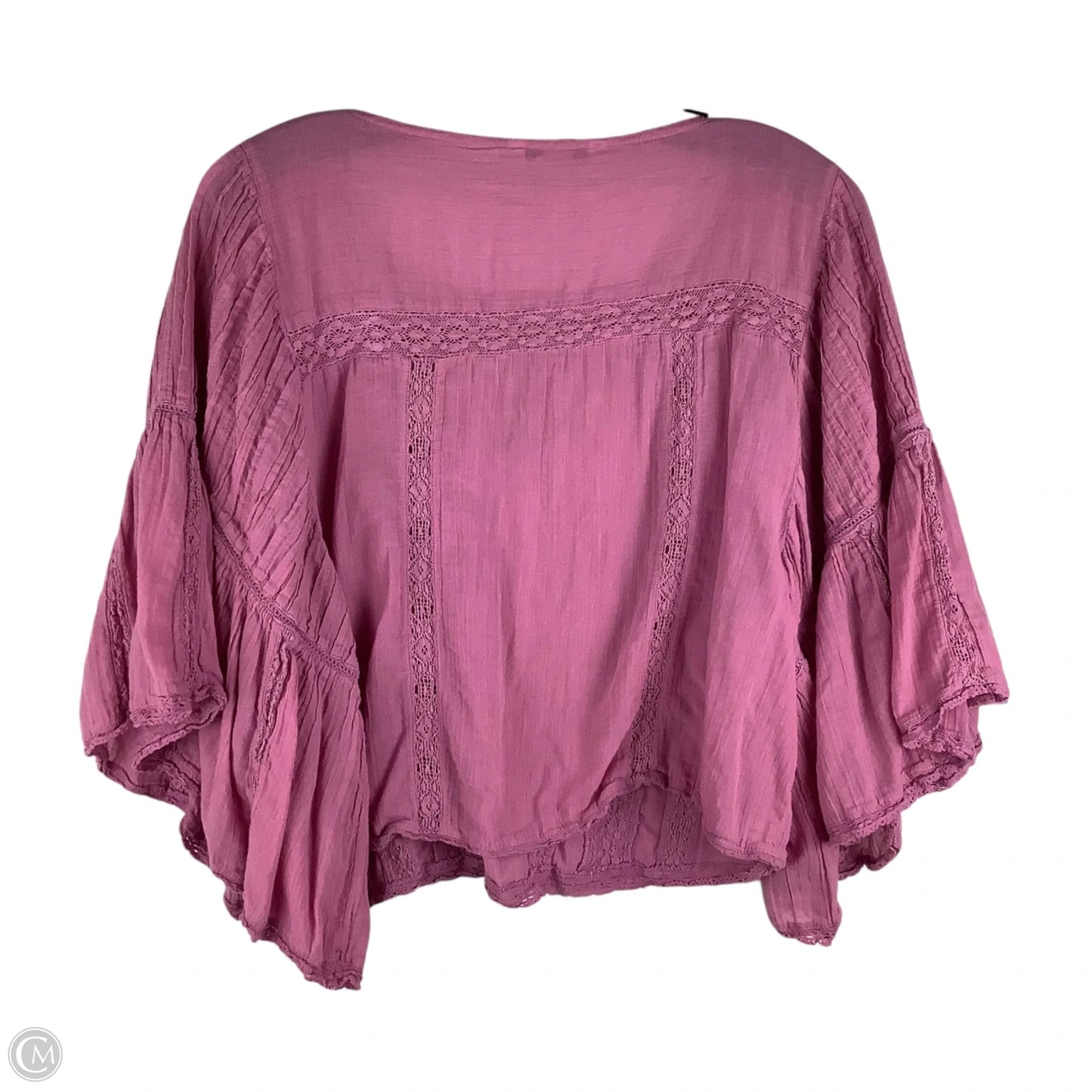 Top Short Sleeve By American Eagle In Purple, Size: L