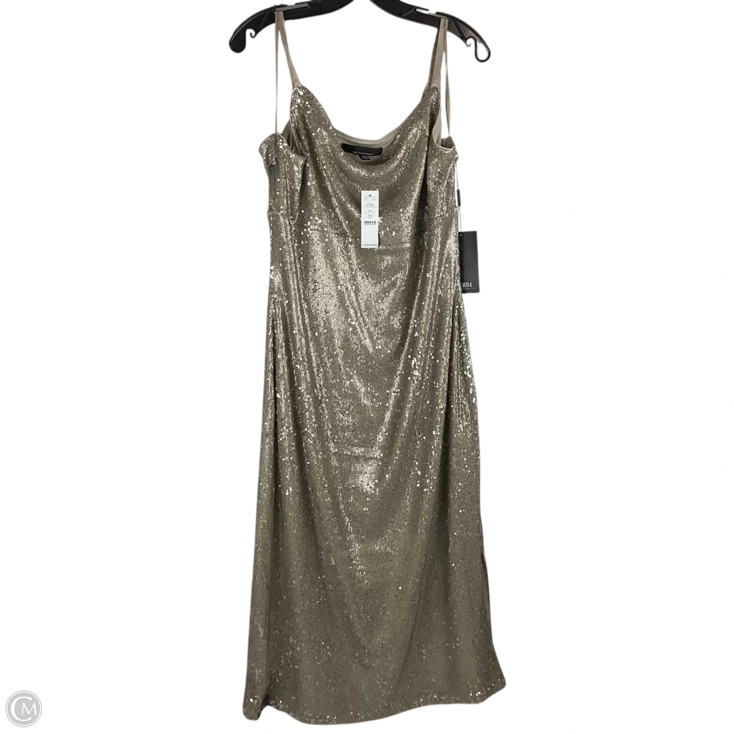 Dress Party Long By White House Black Market In Gold, Size: 14