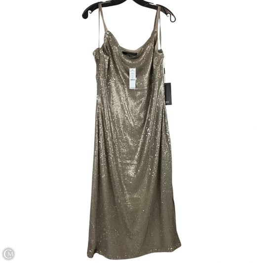 Dress Party Long By White House Black Market In Gold, Size: 14