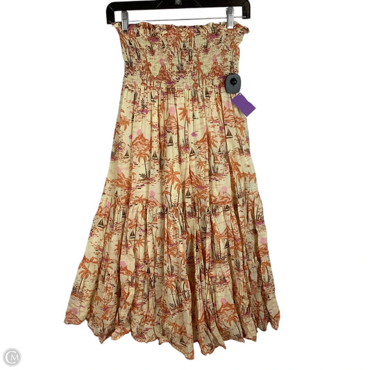 Skirt Maxi By Cmb In Orange & Pink, Size: Xs